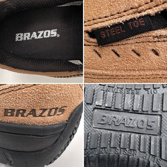 Brazos Steel Toe Slip-On Work Shoes Men 7.5 Suede Leather ASTM Certified - Picture 6 of 9